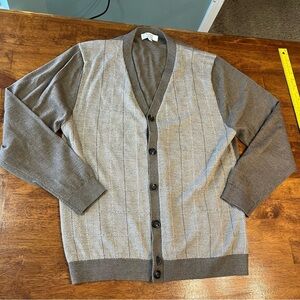 Turnbury Merino Wool Blend Cream brown button up cardigan size medium